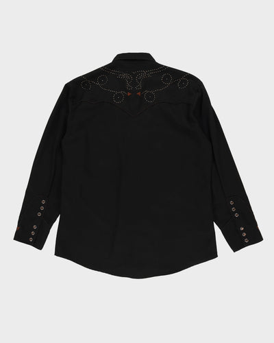 Vintage 90s Scully Black Long-Sleeve Western Shirt - L