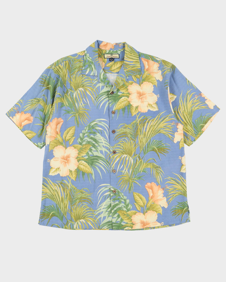 Tommy Bahama Blue Silk Hawaiian Shirt - XL
