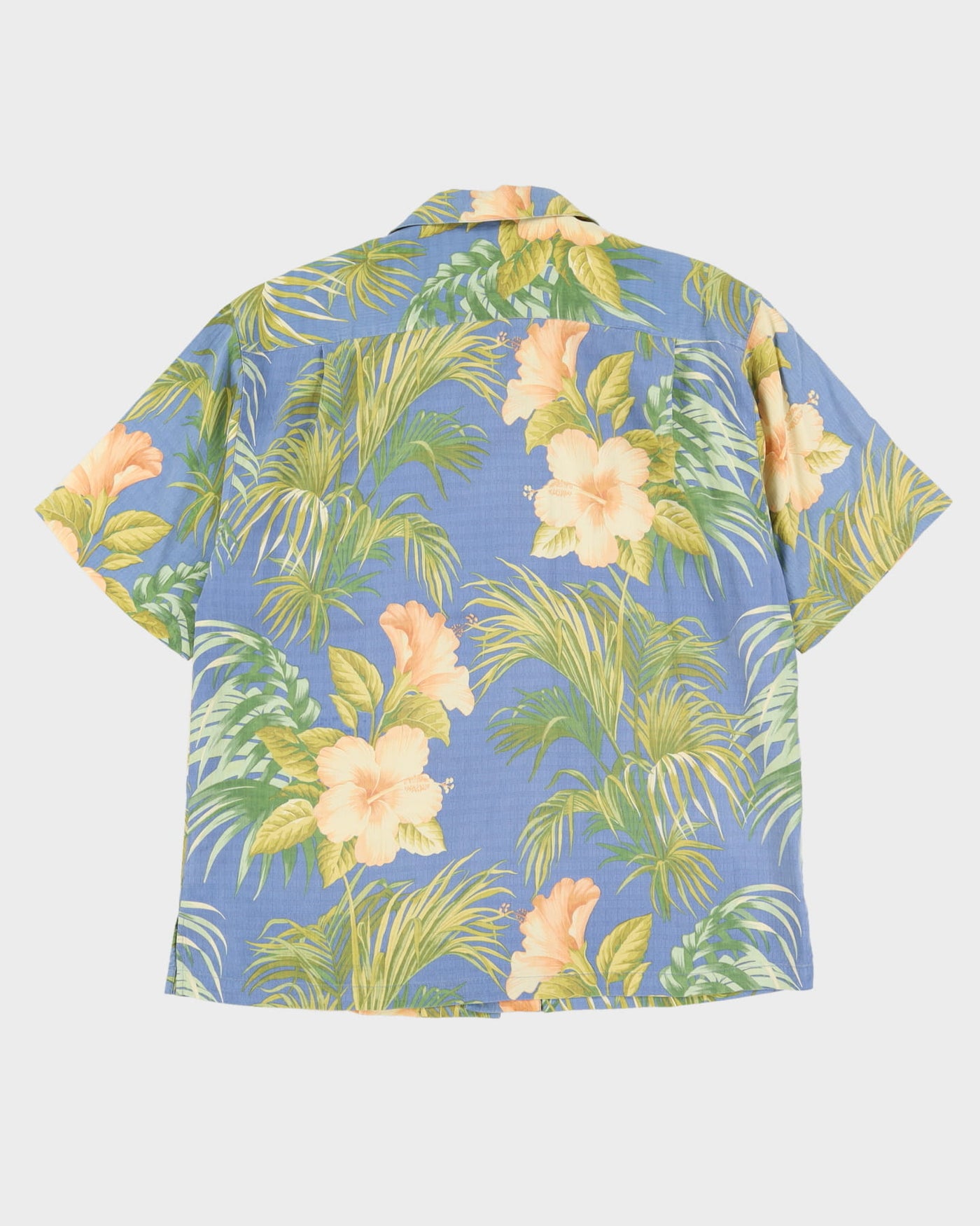 Tommy Bahama Blue Silk Hawaiian Shirt - XL