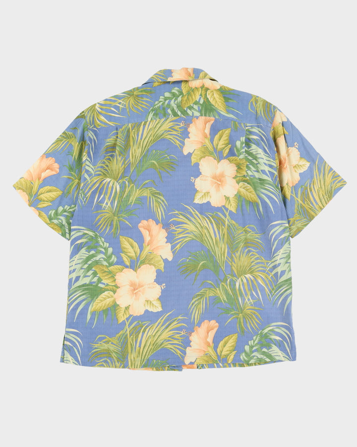 Tommy Bahama Blue Silk Hawaiian Shirt - XL