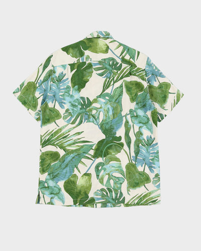 Tommy Bahama Green Leaves Print Silk Hawaiian Shirt - L