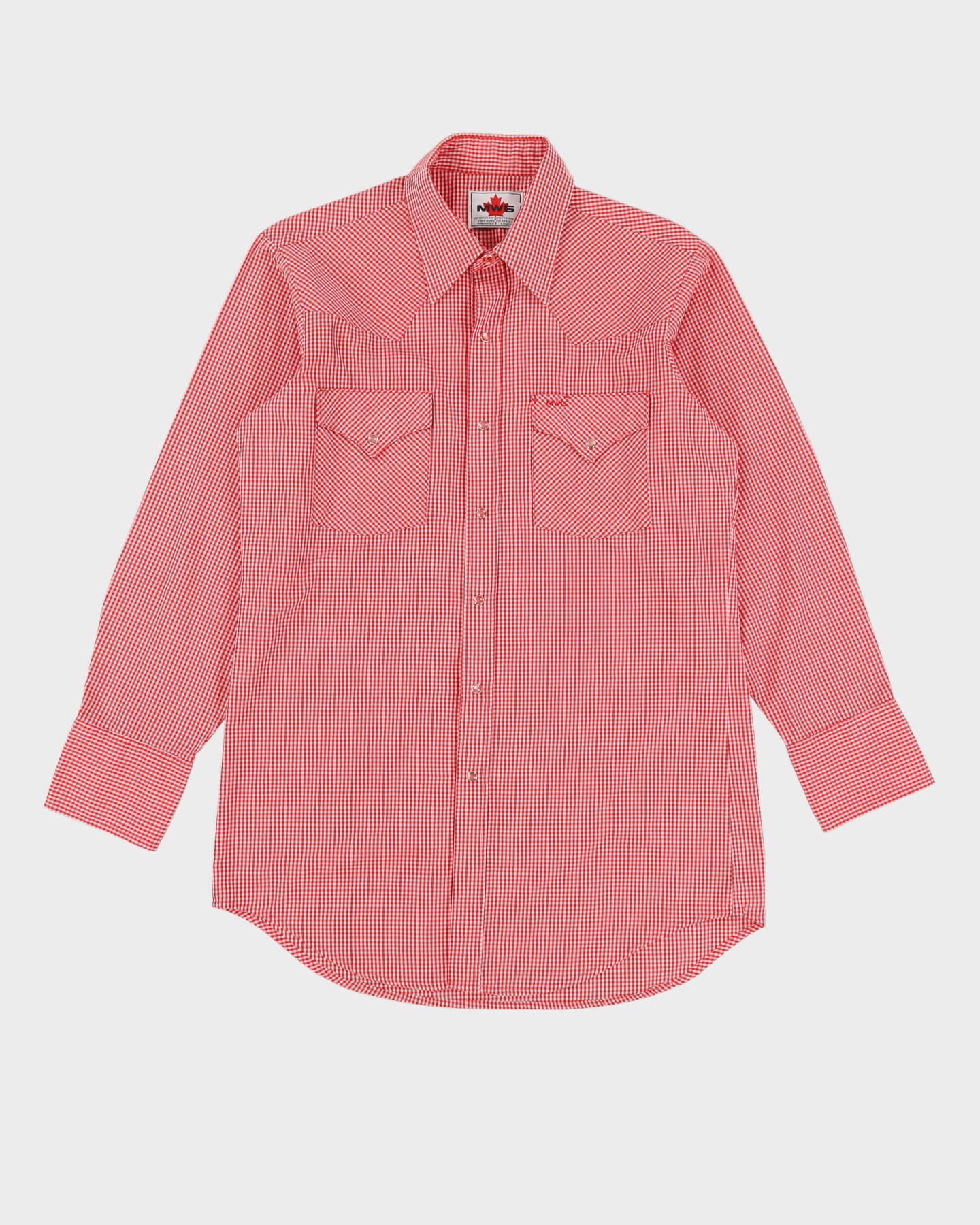 Vintage 90s MWG Red Check Western Long Sleeve Shirt - M