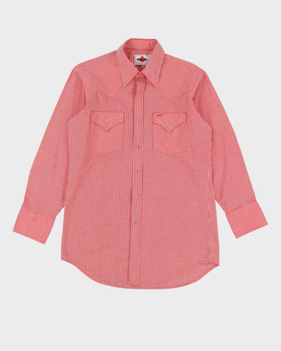 Vintage 90s MWG Red Check Western Long Sleeve Shirt - M