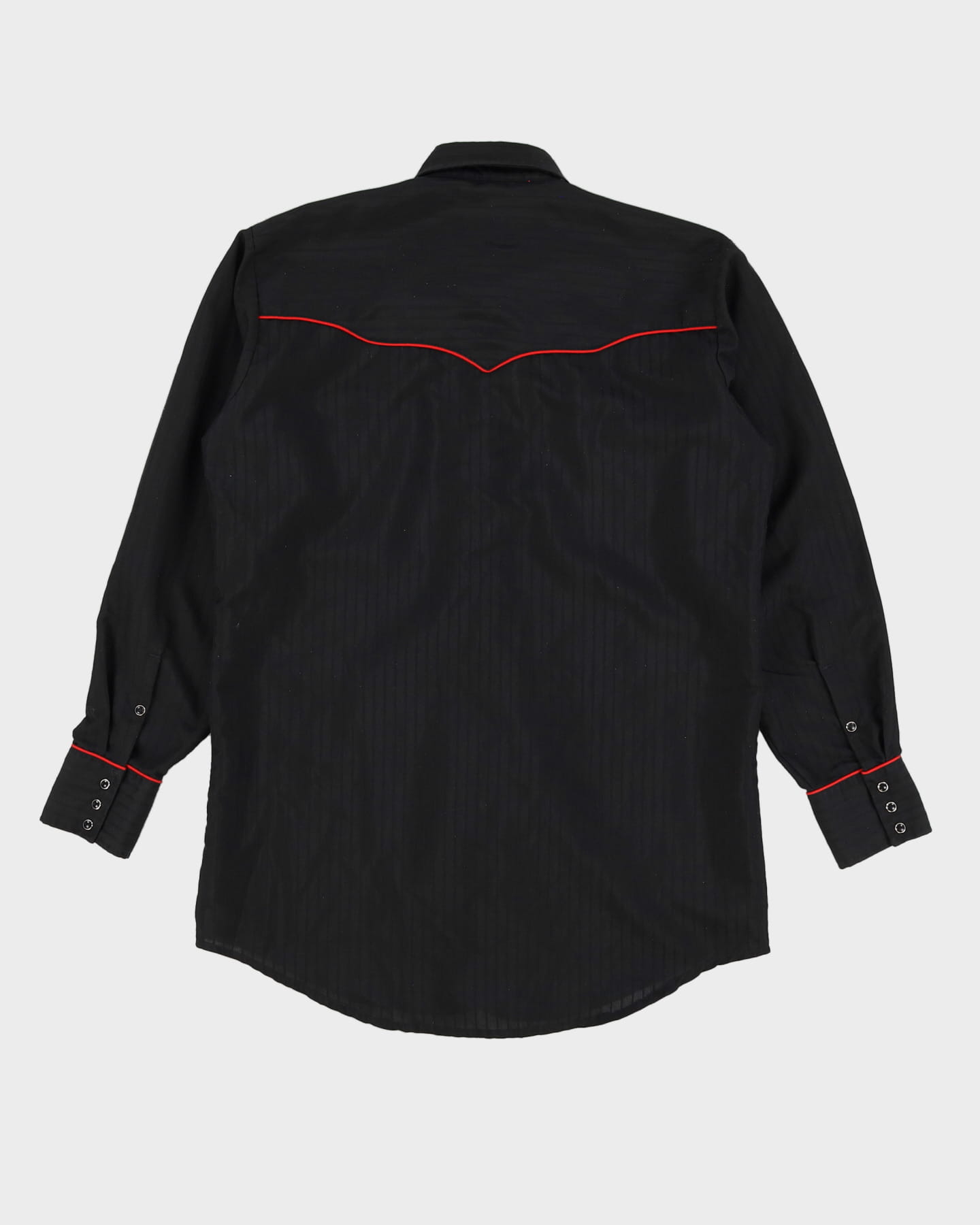 Vintage 90s MWG Embroidered Roses Western Black Long Sleeve Shirt - M / L