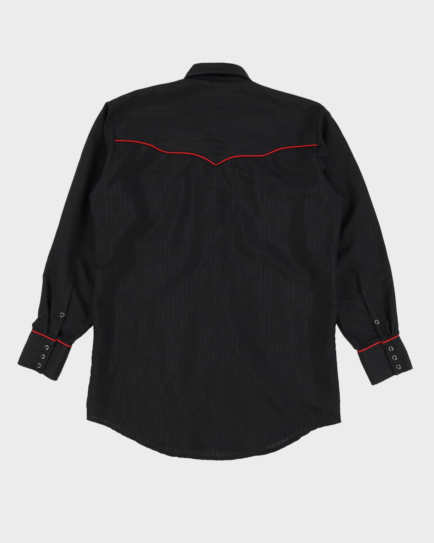 Vintage 90s MWG Embroidered Roses Western Black Long Sleeve Shirt - M / L