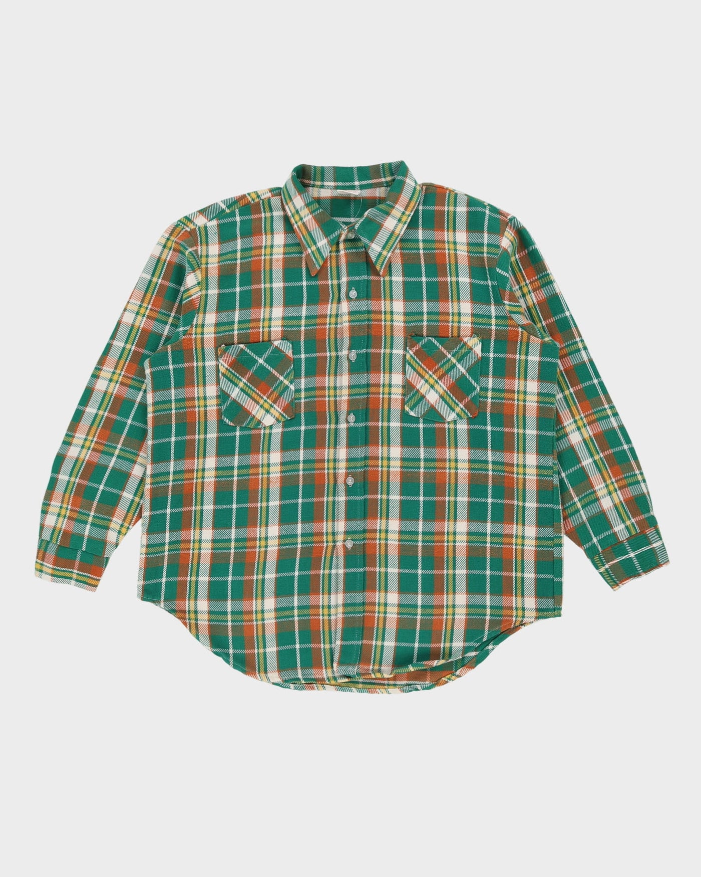 Vintage 90s Big Mac JC Penney Green Check Pattered Long Sleeve Flannel Shirt - XL