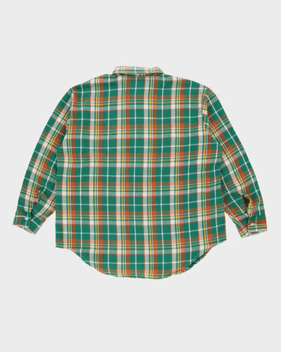 Vintage 90s Big Mac JC Penney Green Check Pattered Long Sleeve Flannel Shirt - XL