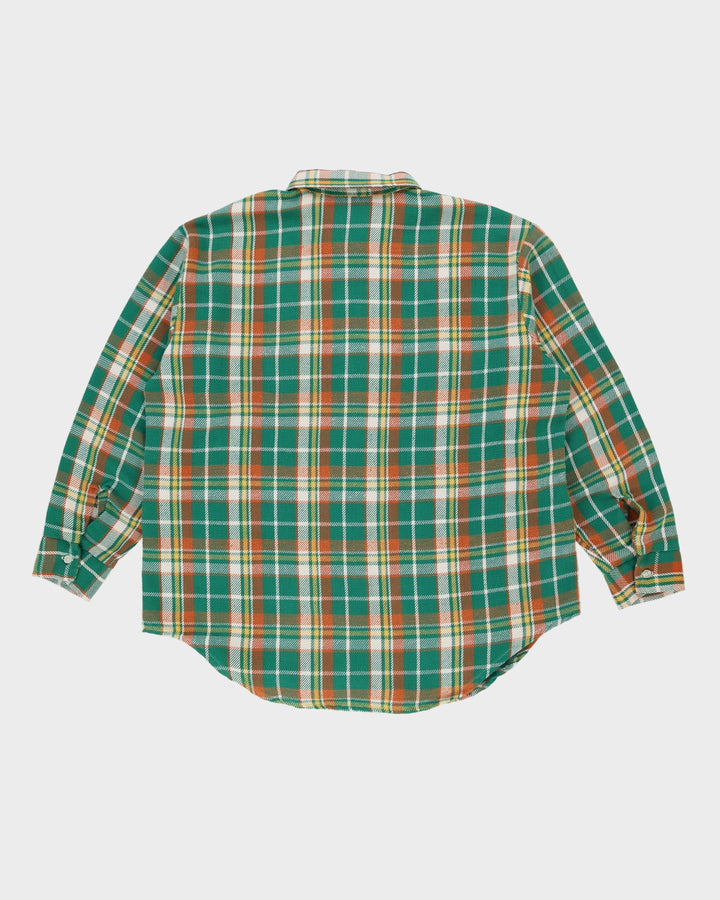 Vintage 90s Big Mac JC Penney Green Check Pattered Long Sleeve Flannel Shirt - XL