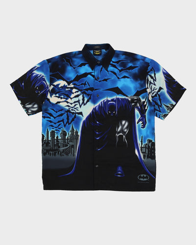 2001 Batman DC Comics All Over Print Oversized Button Up Shirt - L