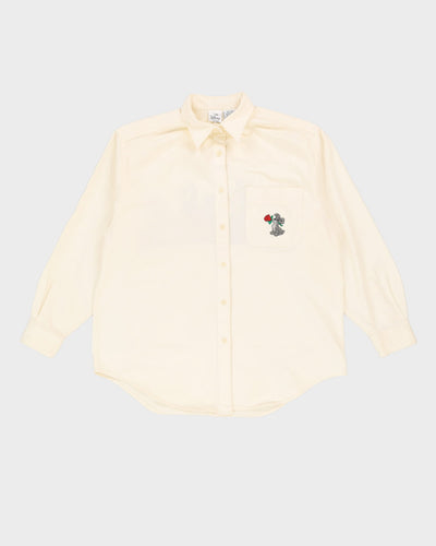 90s Lady & The Tramp Disney Cream Long-Sleeve Shirt - L