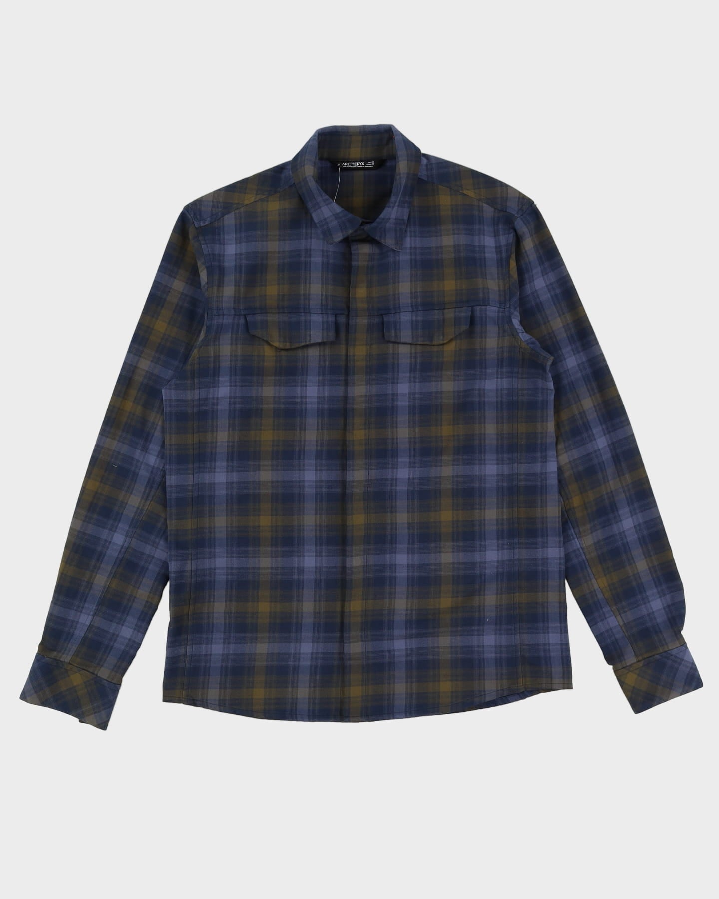 Arc'Teryx Blue Check Patterned Long Sleeve Shirt - M