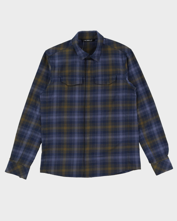 Arc'Teryx Blue Check Patterned Long Sleeve Shirt - M