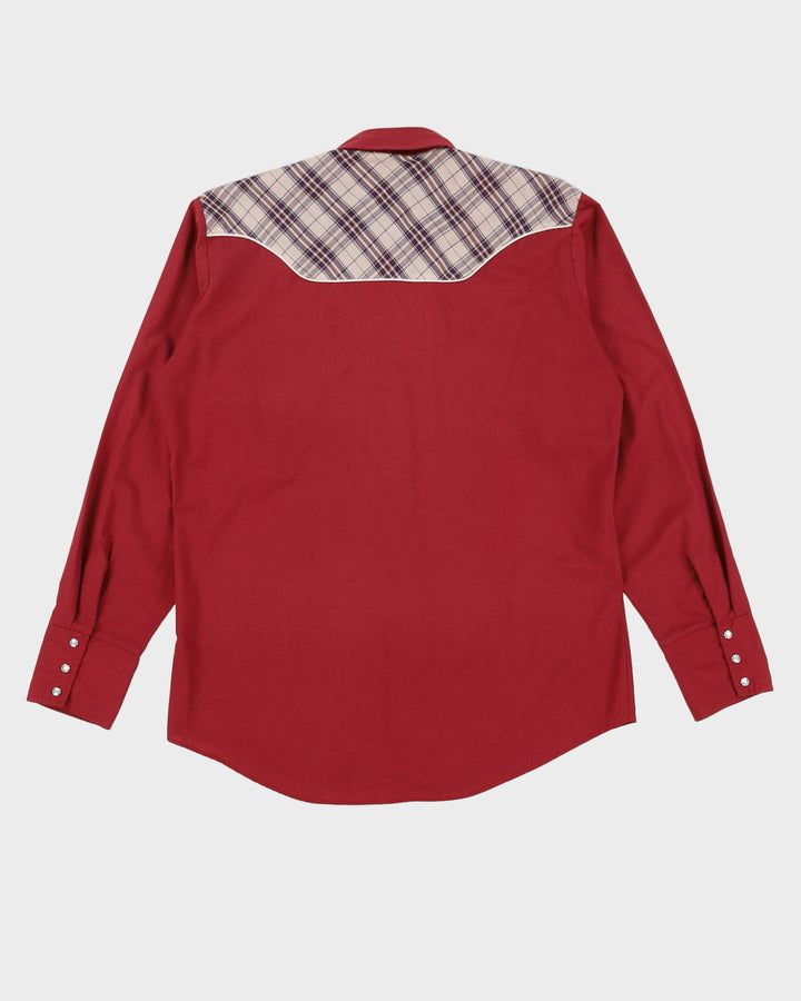 Vintage 70s Caravan Western Wear Deep Red Western Shirt - L