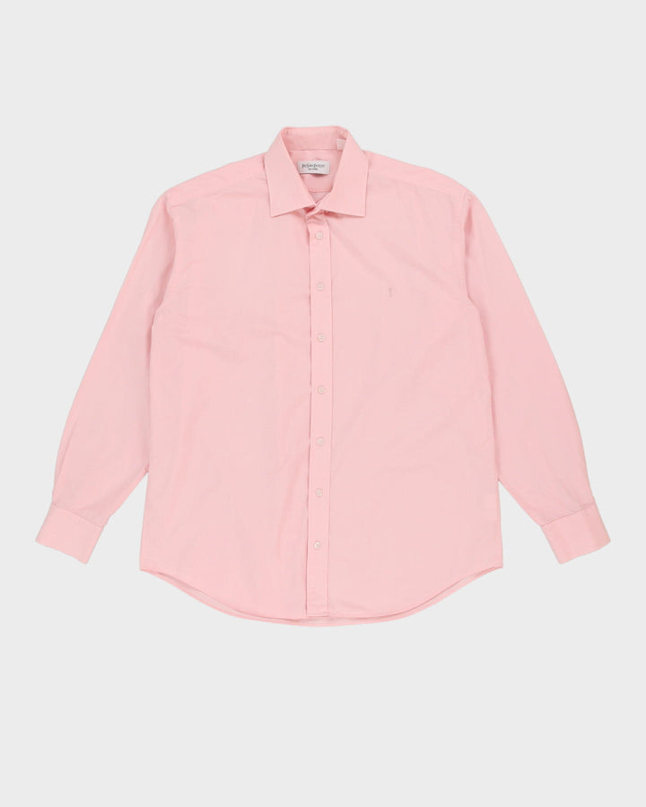 Vintage 90s Yves Saint Laurent YSL Plain Pink Long-Sleeve Shirt - M