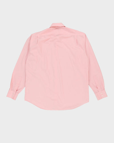 Vintage 90s Yves Saint Laurent YSL Plain Pink Long-Sleeve Shirt - M