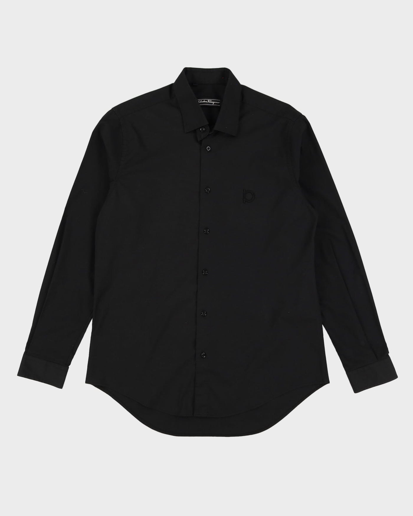 Salvatore Ferragamo Black Long-Sleeve Formal Shirt - M