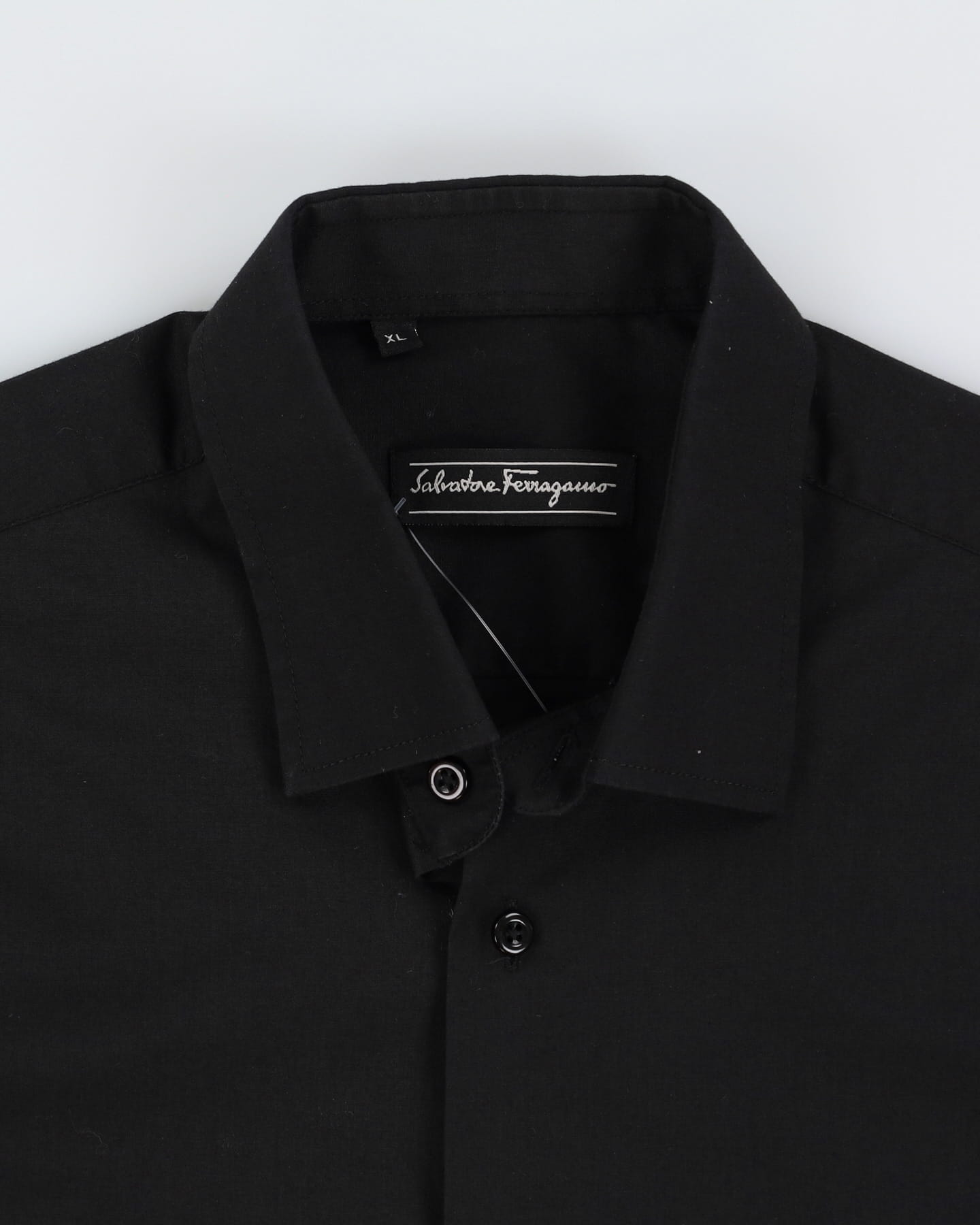 Salvatore Ferragamo Black Long-Sleeve Formal Shirt - M