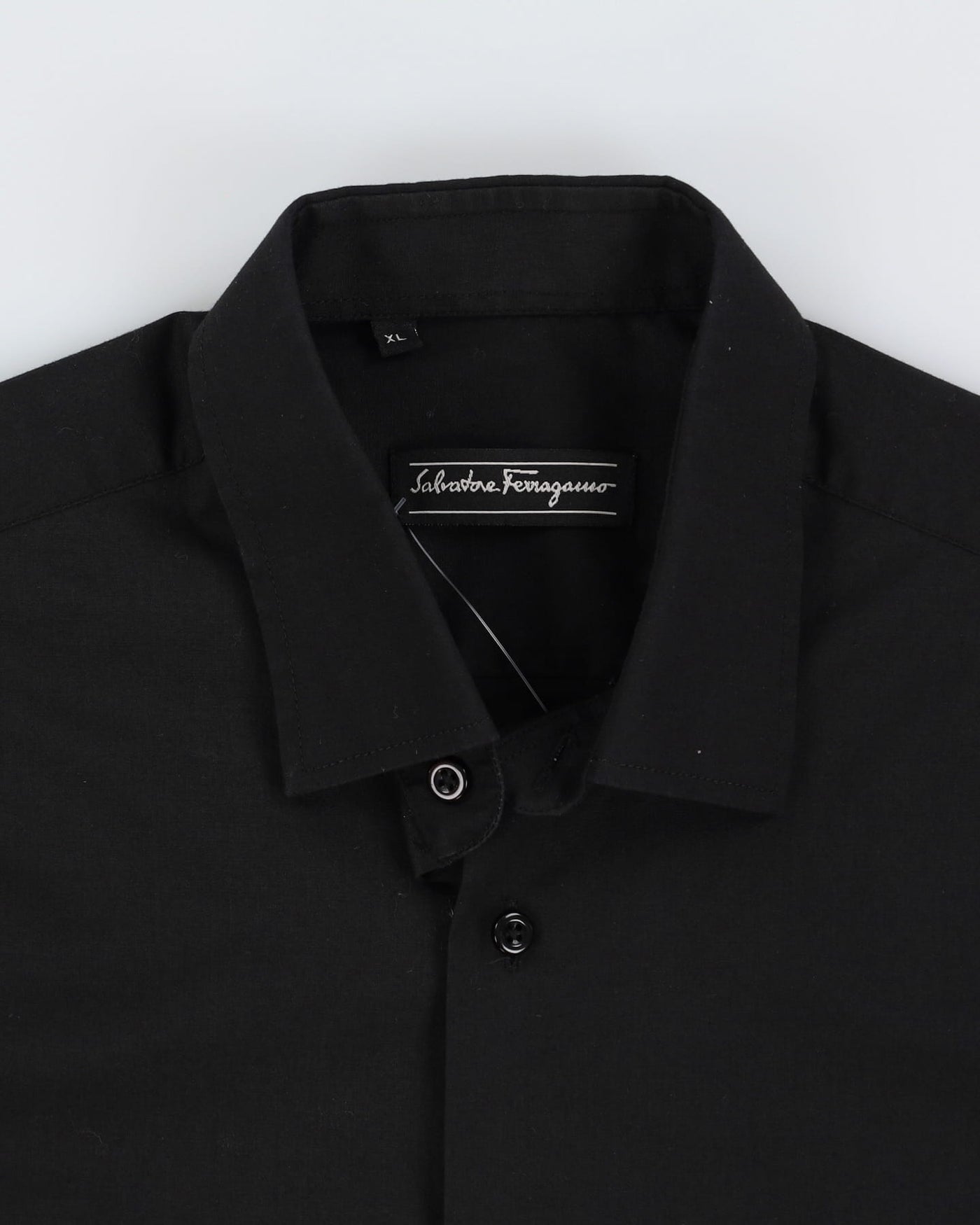 Salvatore Ferragamo Black Long-Sleeve Formal Shirt - M