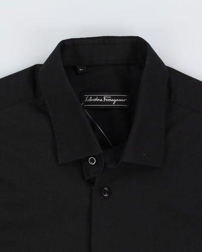 Salvatore Ferragamo Black Long-Sleeve Formal Shirt - M