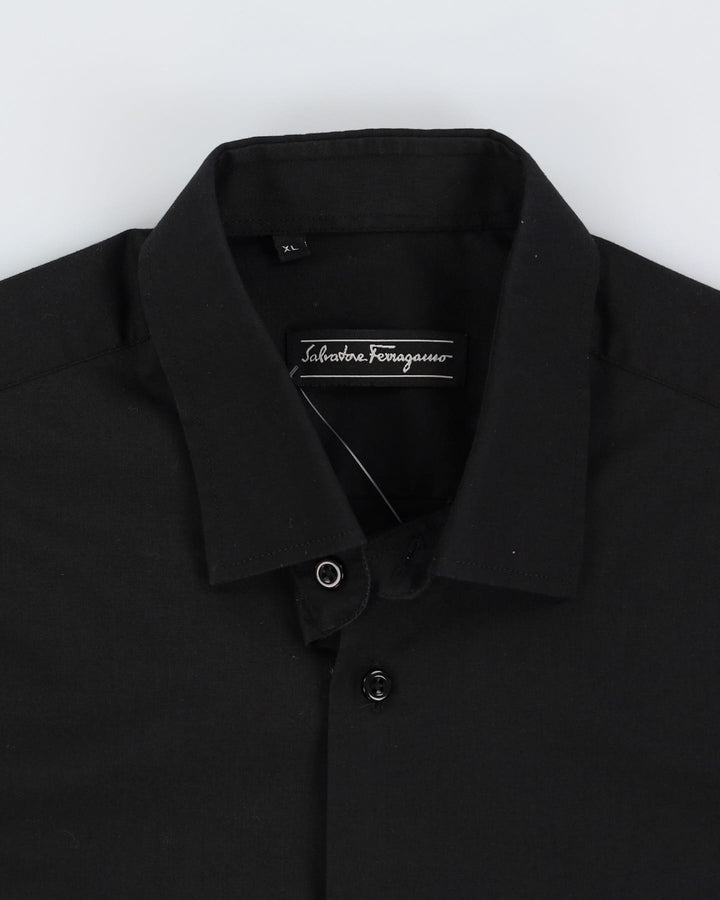 Salvatore Ferragamo Black Long-Sleeve Formal Shirt - M