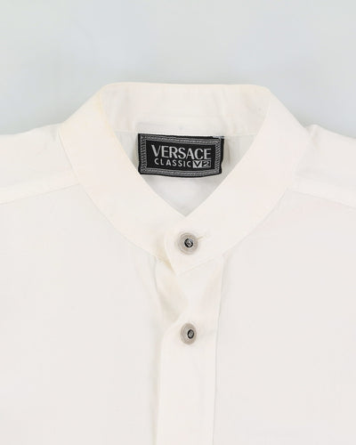 Vintage 90s Versace V2 White Long-Sleeve Oversized Formal Shirt - M