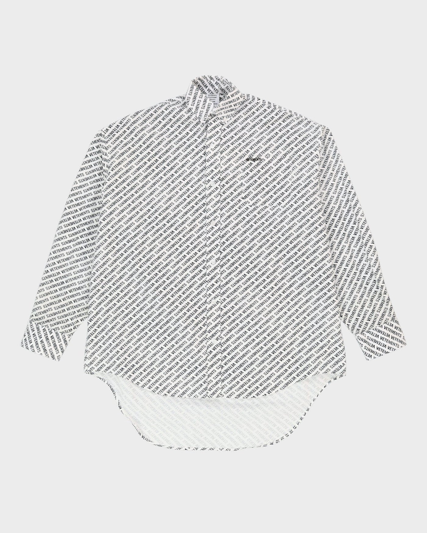Vetements White All Over Print Long-Sleeve Oversized Shirt - S (XL)