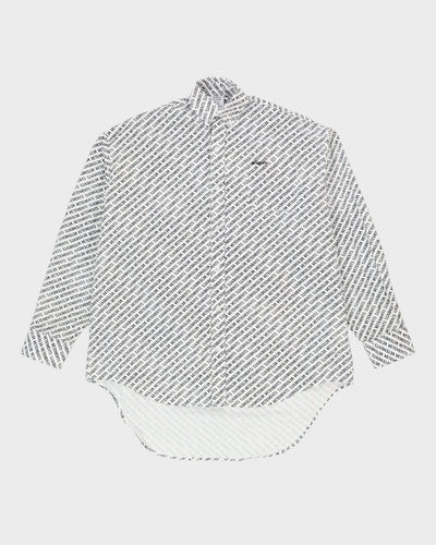 Vetements White All Over Print Long-Sleeve Oversized Shirt - S (XL)