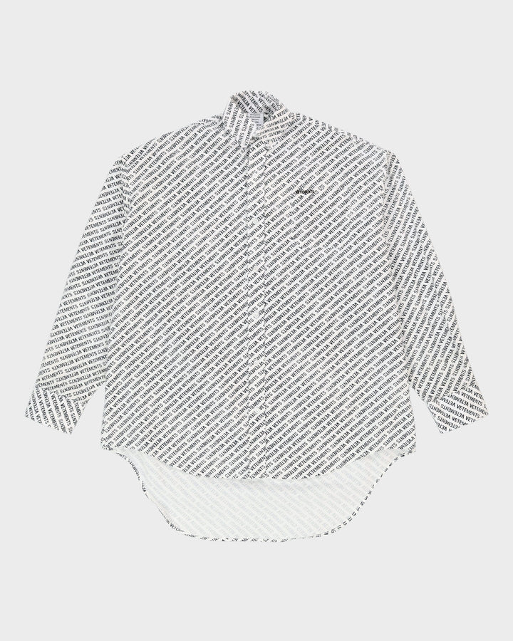 Vetements White All Over Print Long-Sleeve Oversized Shirt - S (XL)