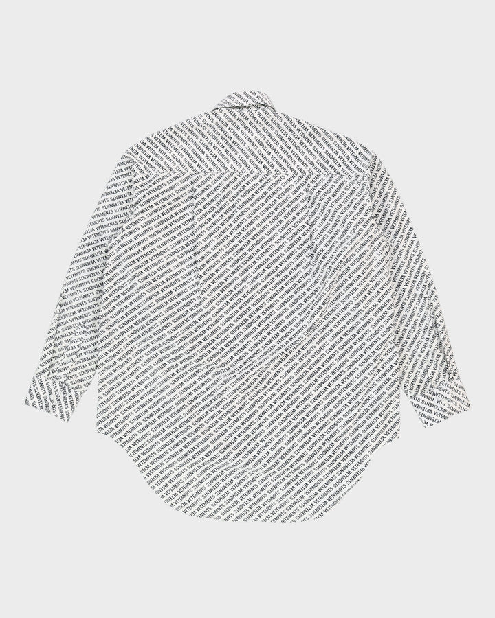 Vetements White All Over Print Long-Sleeve Oversized Shirt - S (XL)