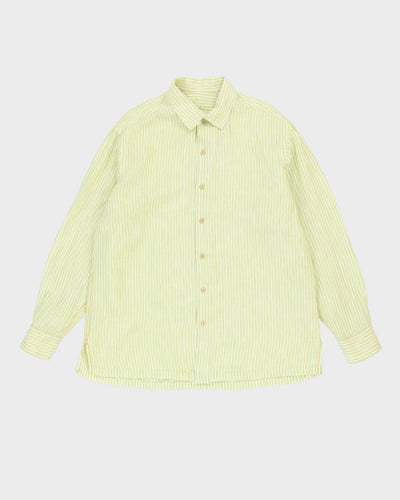 Tommy Bahama Green Striped Long-Sleeve Linen Shirt - XL