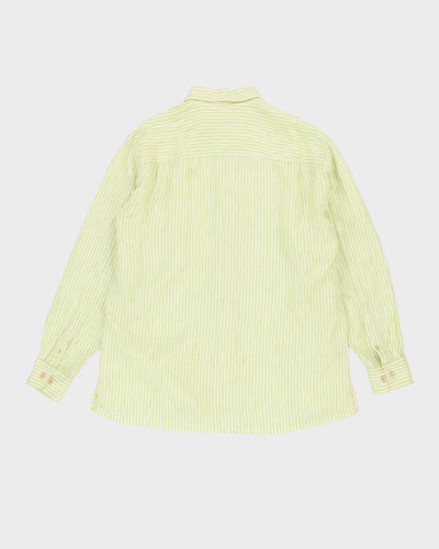 Tommy Bahama Green Striped Long-Sleeve Linen Shirt - XL