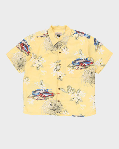 Pataloha Patagonia Yellow Fish Pattern Hawaiian Shirt - L
