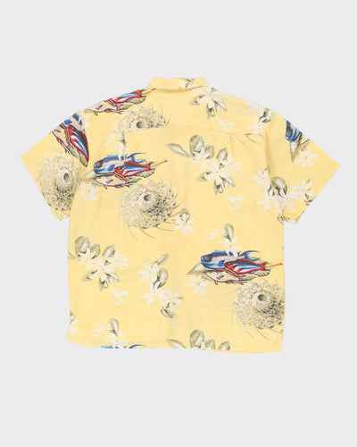 Pataloha Patagonia Yellow Fish Pattern Hawaiian Shirt - L