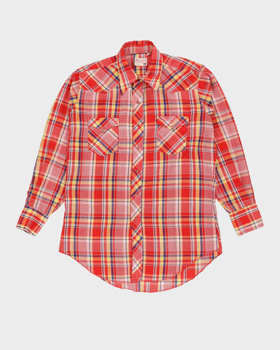 Vintage 80s Wrangler Red Check Western Shirt - XL / XXL