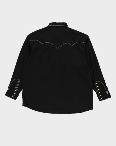 Panhandle Slim Long-Sleeve Black Western Shirt - XL