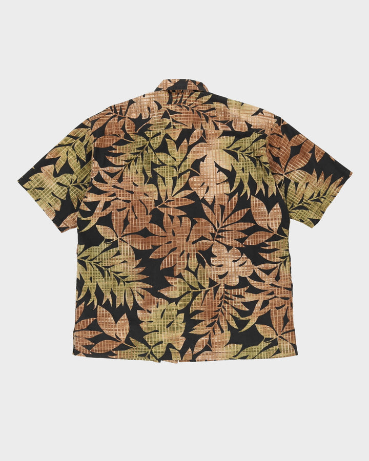 Vintage 90s Cooke Street Brown Short-Sleeve Hawaiian Shirt - M