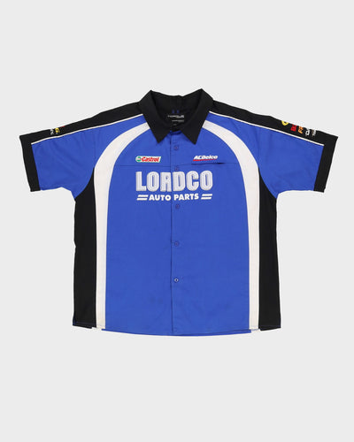 Vintage 90s LordCo Castrol Blue Racing Work Shirt - L