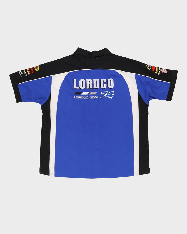 Vintage 90s LordCo Castrol Blue Racing Work Shirt - L