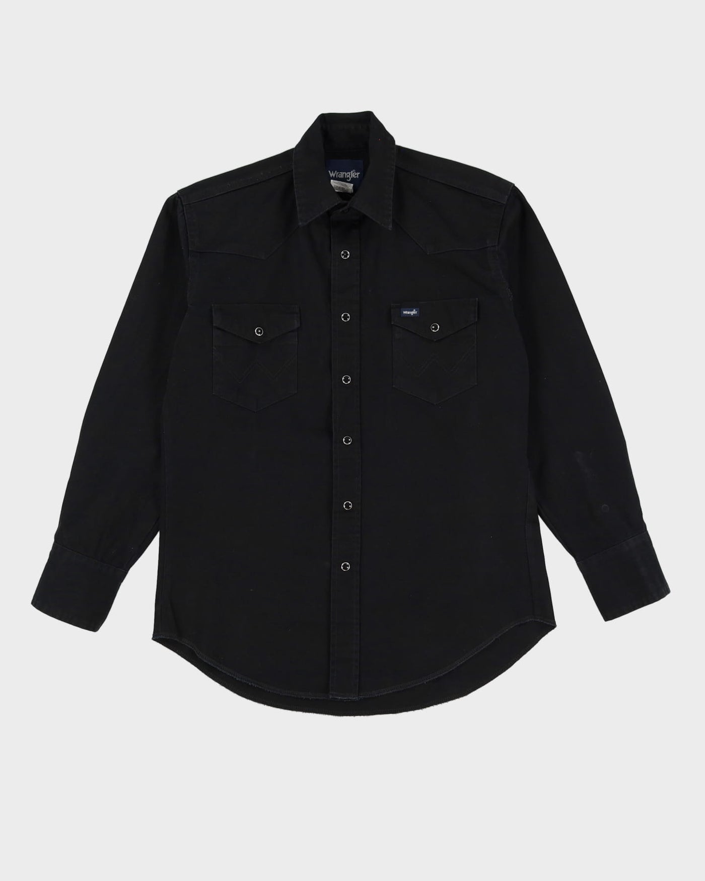 Vintage 90s Wrangler Black Western Denim Shirt - M