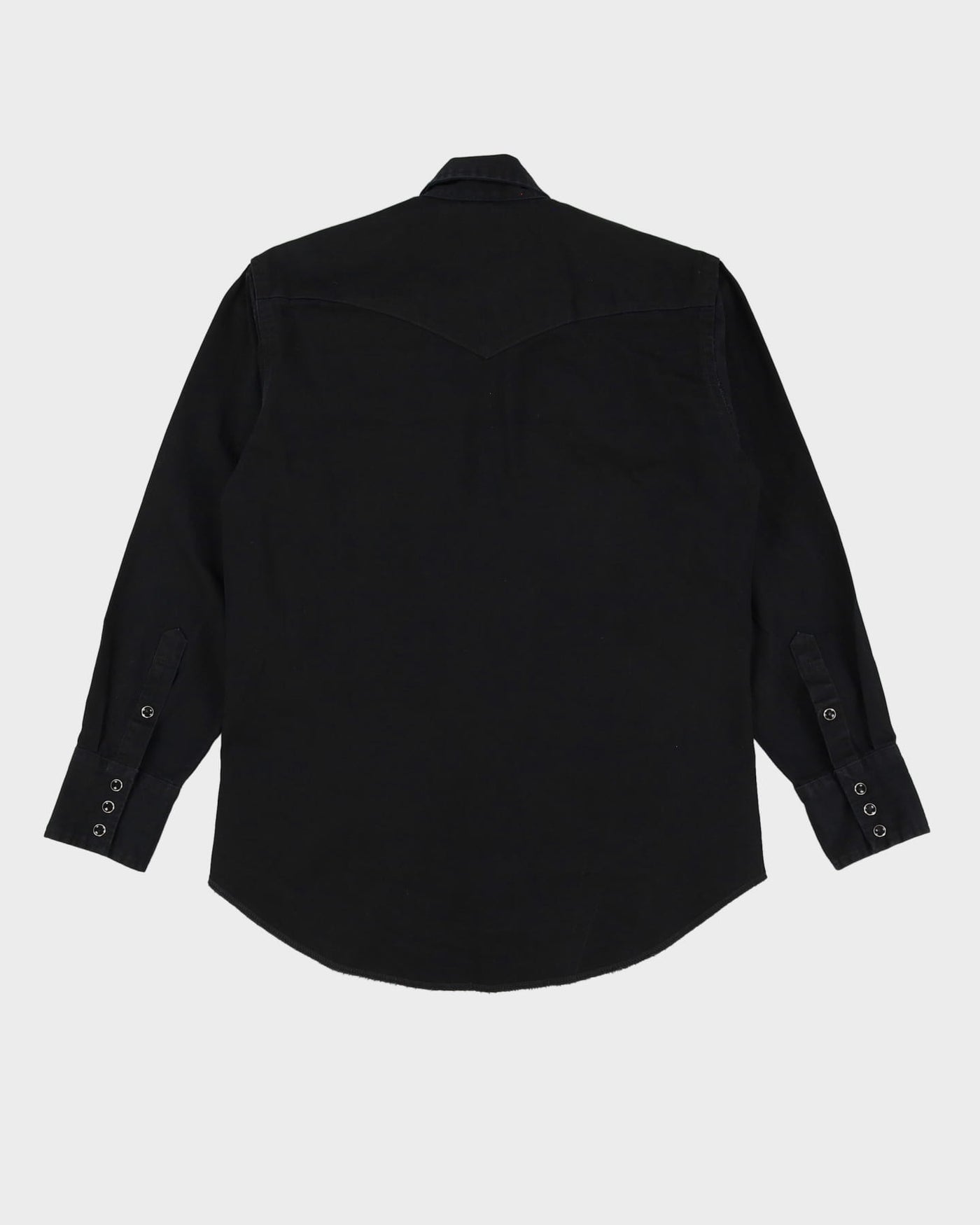 Vintage 90s Wrangler Black Western Denim Shirt - M