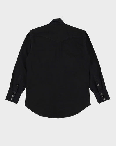 Vintage 90s Wrangler Black Western Denim Shirt - M