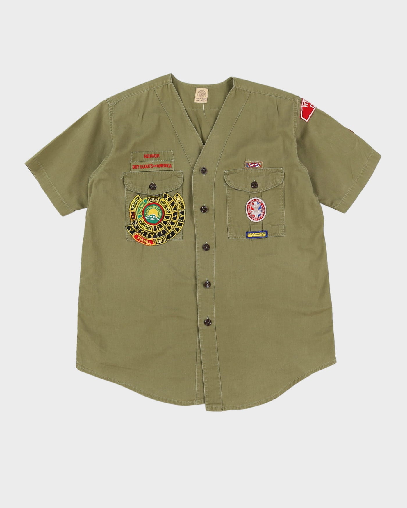 Vintage 70s Green Senior Boy Scouts Of America Shirt - S