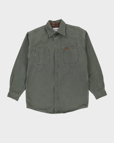 Carhartt Green Long-Sleeve Plain Heavyweight Oversized Work Shirt - S