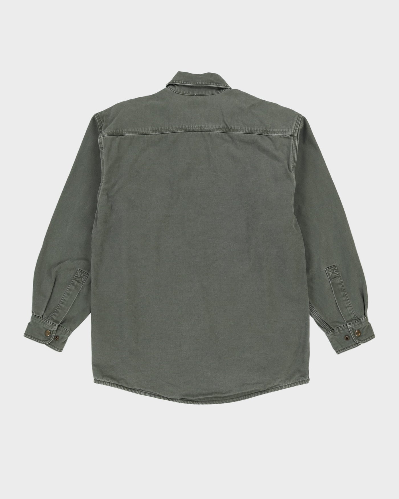 Carhartt Green Long-Sleeve Plain Heavyweight Oversized Work Shirt - S