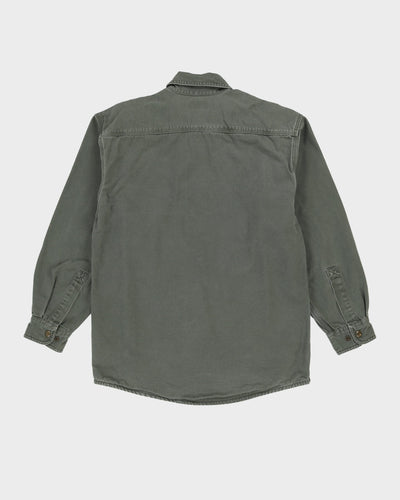 Carhartt Green Long-Sleeve Plain Heavyweight Oversized Work Shirt - S