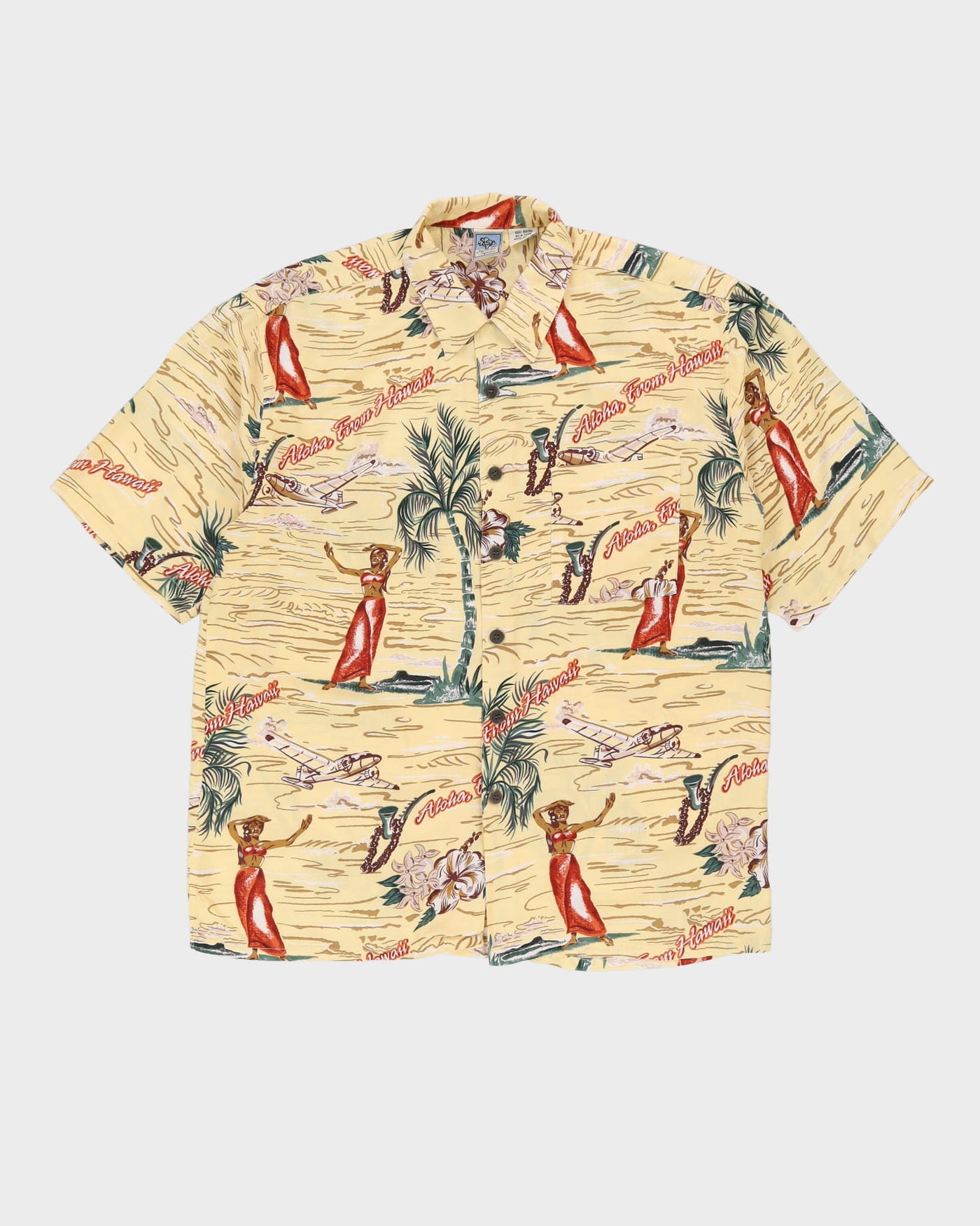 Vintage 90s Gotcha Aloha Hawaii Patterned Oversized Hawaiian Shirt - L