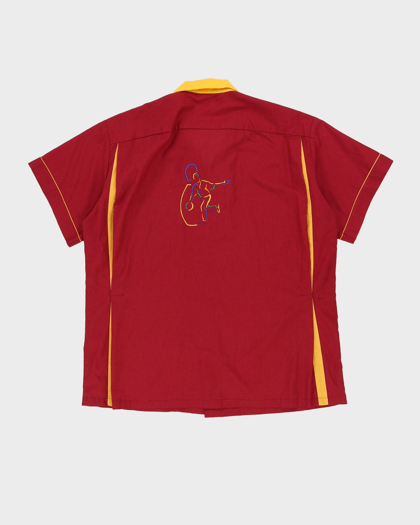 Vintage 80s Wylie Burgundy Bowling Shirt - XL