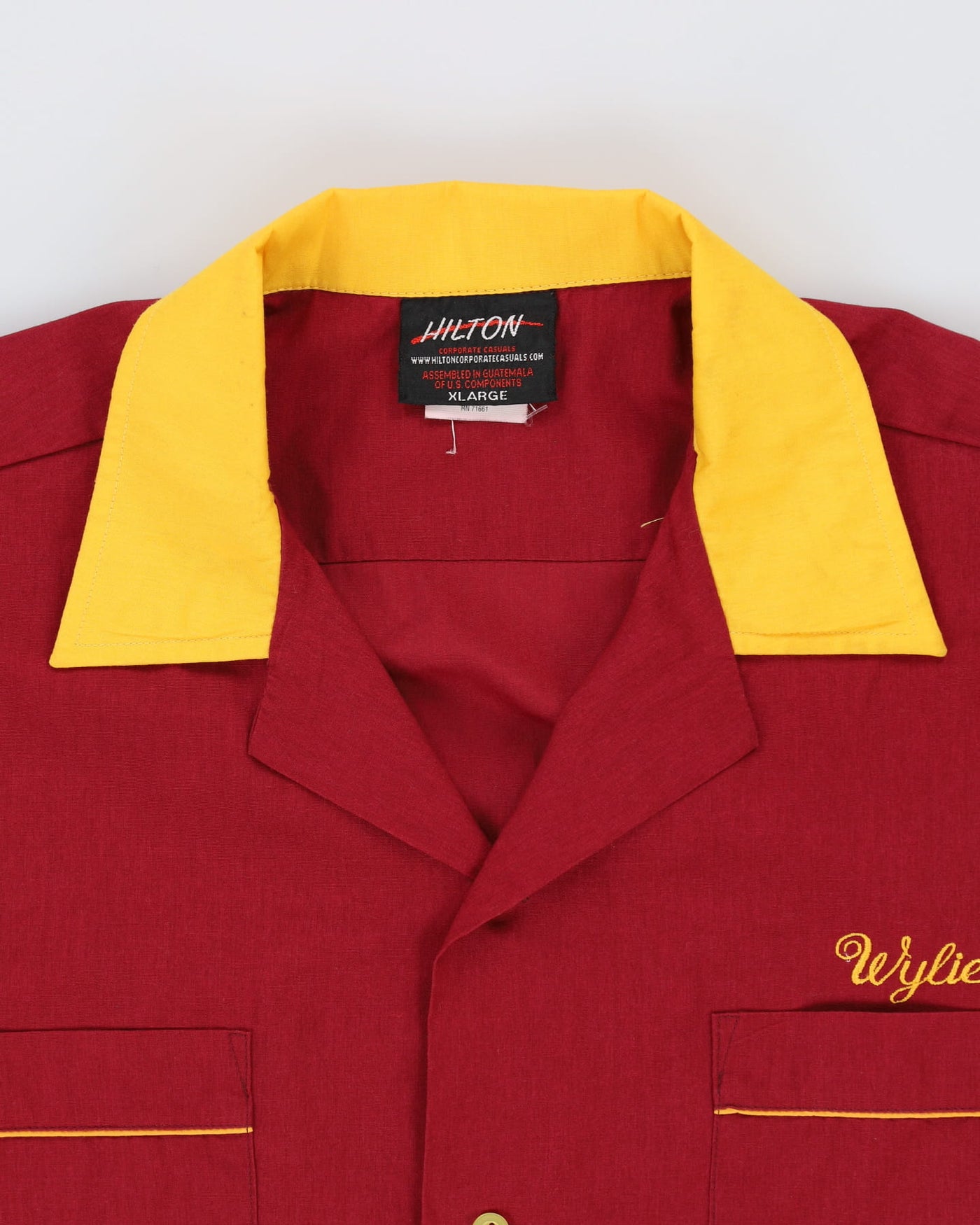 Vintage 80s Wylie Burgundy Bowling Shirt - XL