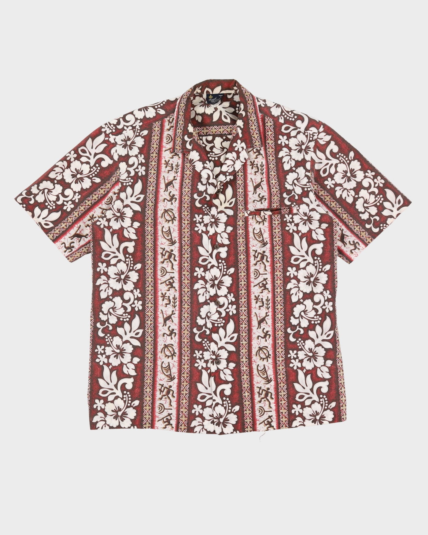 Vintage 90s Royal Creations Brown Hawaiian Shirt - L