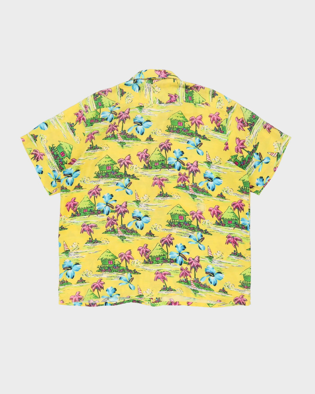 Vintage 80s RJC Yellow  Tropical Patterned Hawaiian Shirt - XL